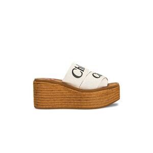 Chlo� Woody White Canvas Espadrille Wedges Size 7